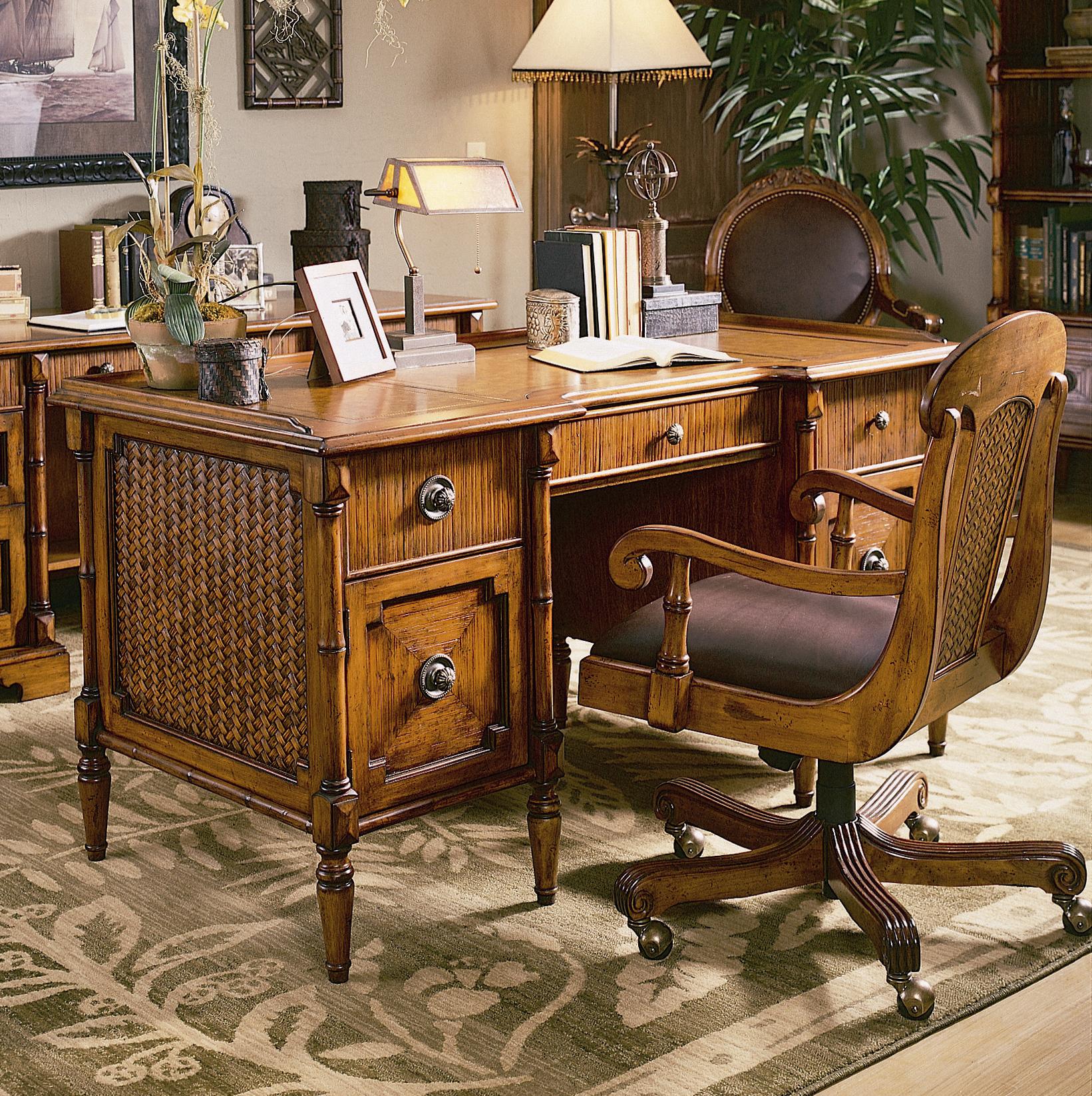Tommy Bahama Original Double Pedestal Desk with 3 Drawers by Tommy